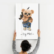 Battle Ready Bear - Glass Wall Art