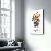 Battle Ready Bear - Glass Wall Art