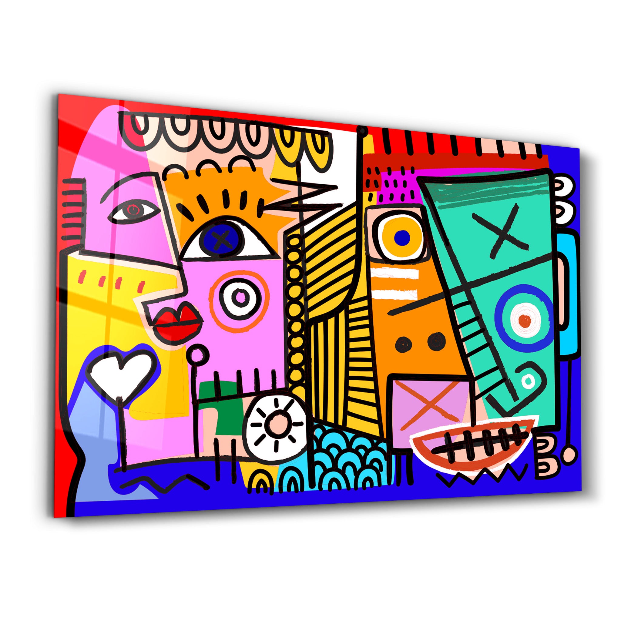 Bold Expressions in Graffiti Pop - Glass Wall Art