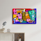 Bold Expressions in Graffiti Pop - Glass Wall Art