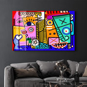 Bold Expressions in Graffiti Pop - Glass Wall Art