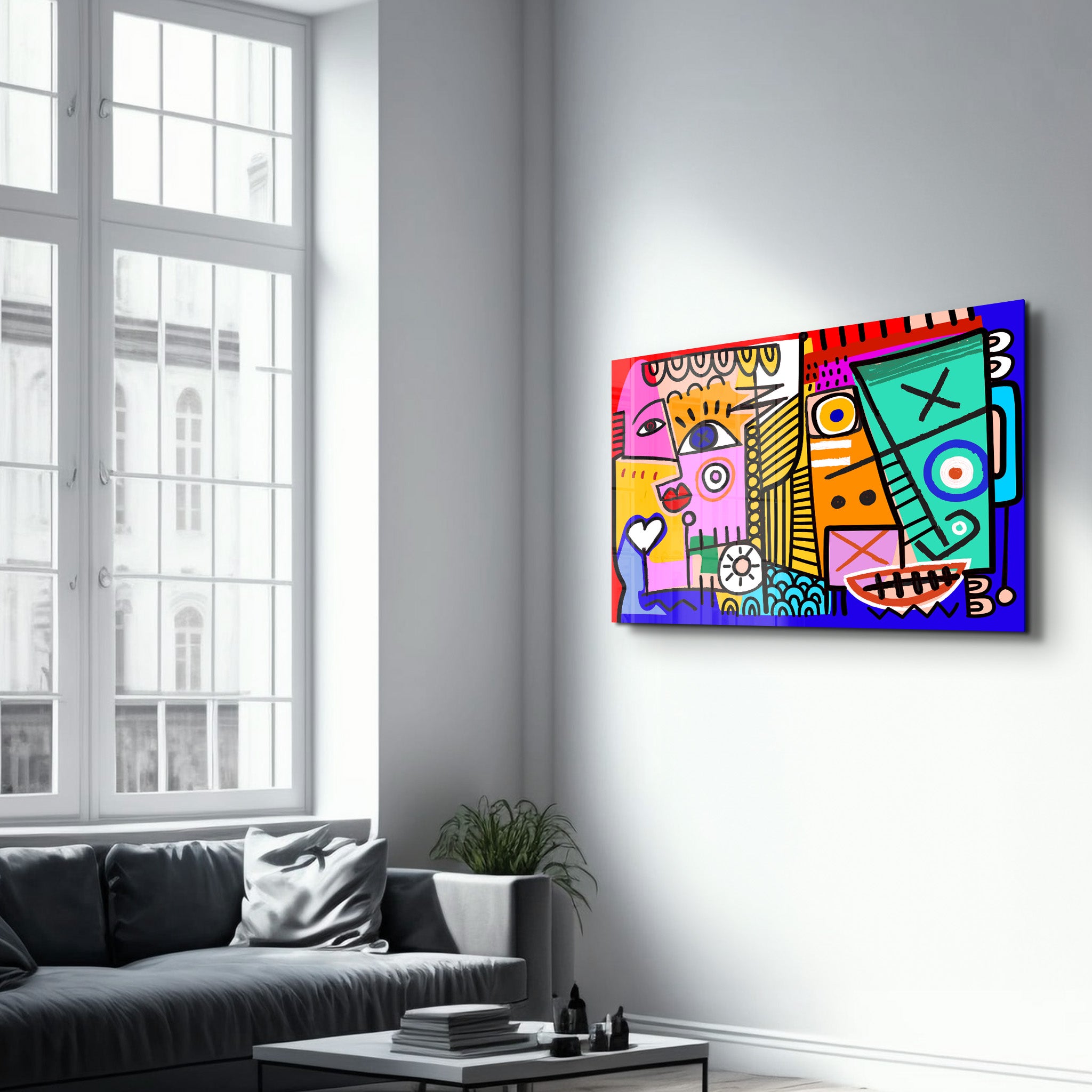 Bold Expressions in Graffiti Pop - Glass Wall Art