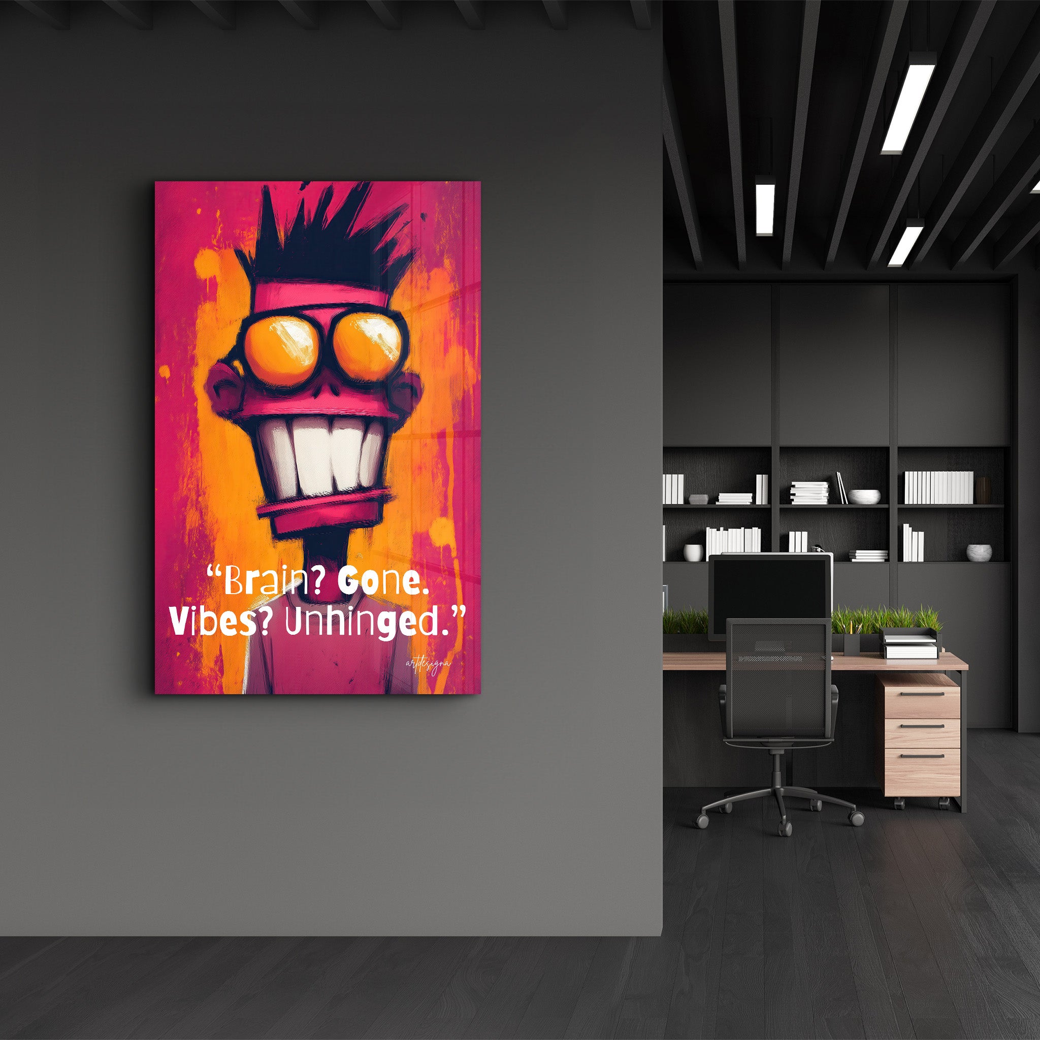 Brain? Gone! - Glass Wall Art