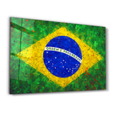 Brazilian Flag Splash | Glass Wall Art