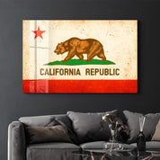California Flag Splash - Glass Wall Art