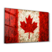 Canadian Flag Splash - Glass Wall Art