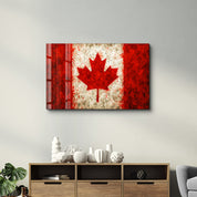 Canadian Flag Splash - Glass Wall Art