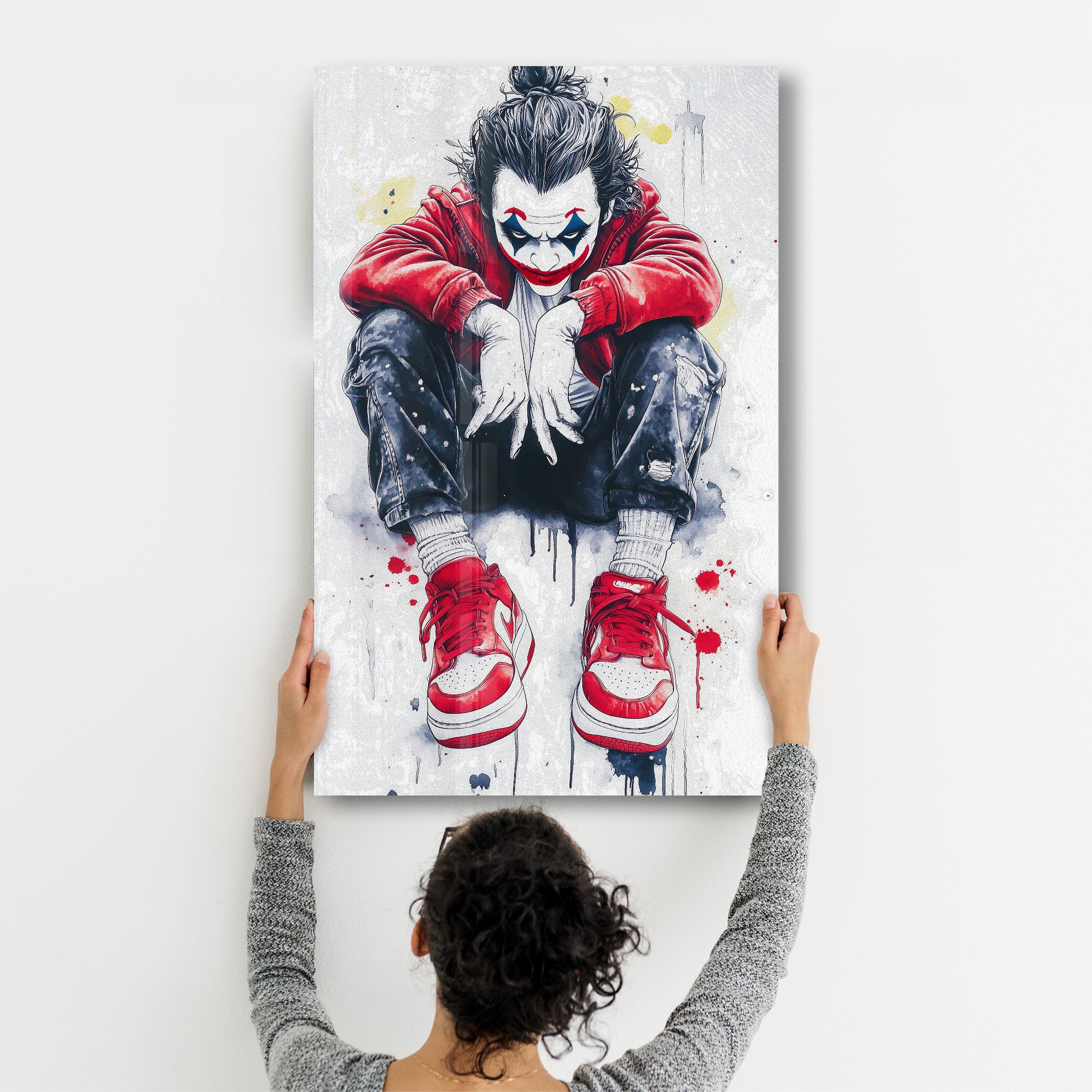 Chaos in Crimson - Glass Wall Art