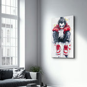 Chaos in Crimson - Glass Wall Art