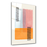 Color Block Overlay with Line Details - Glass Wall Art
