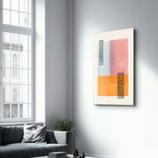 Color Block Overlay with Line Details - Glass Wall Art