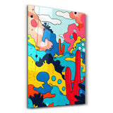 Colorful Cactus Abstract | Glass Wall Art