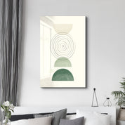 Concentric Balance with Geometric Shapes - Glass Wall Art