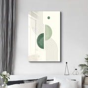 Curved Motion with Layered Circles - Glass Wall Art