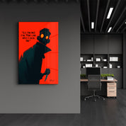 Cut the Red Line - Glass Wall Art