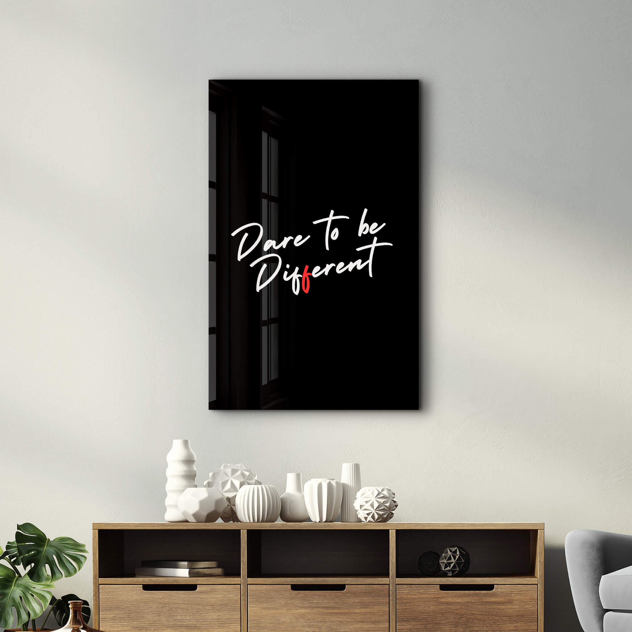 Dare to Be Different - Motivational Glass Wall Art