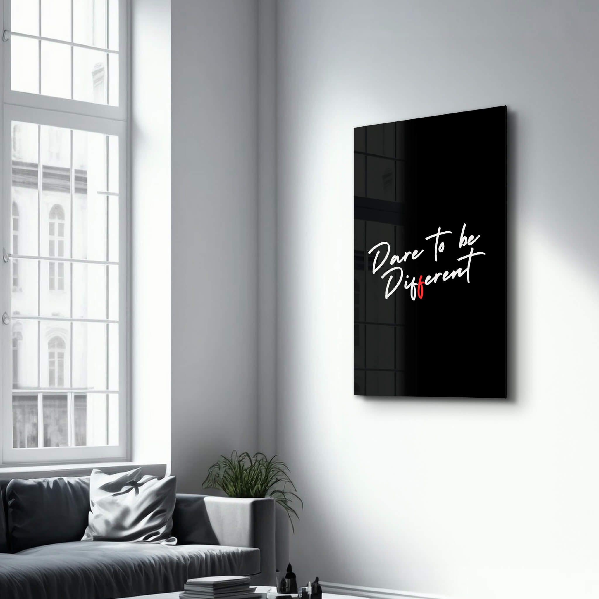 Dare to Be Different - Motivational Glass Wall Art