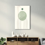 Elevated Orb & Arched Lines - Glass Wall Art