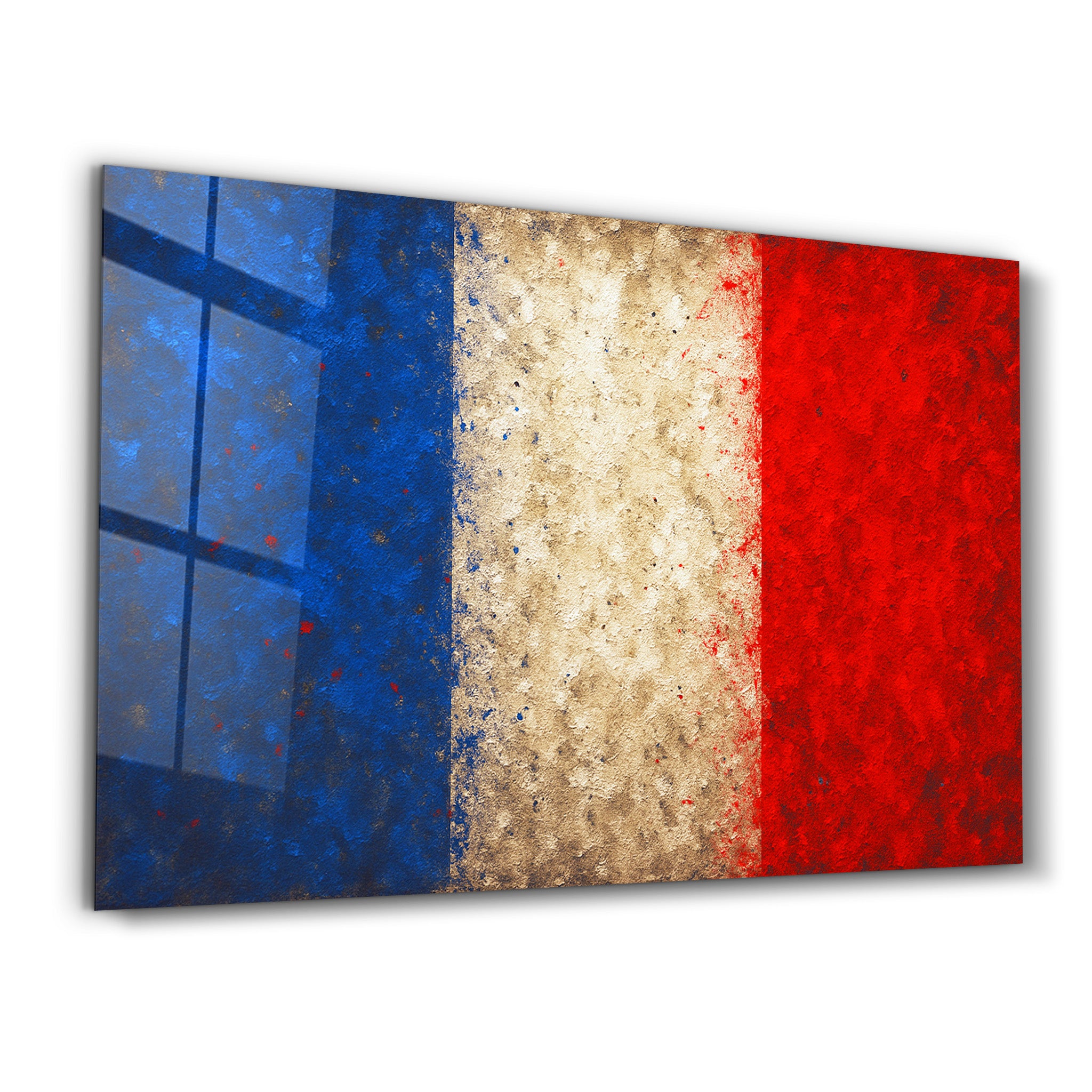 French Flag Splash - Glass Wall Art