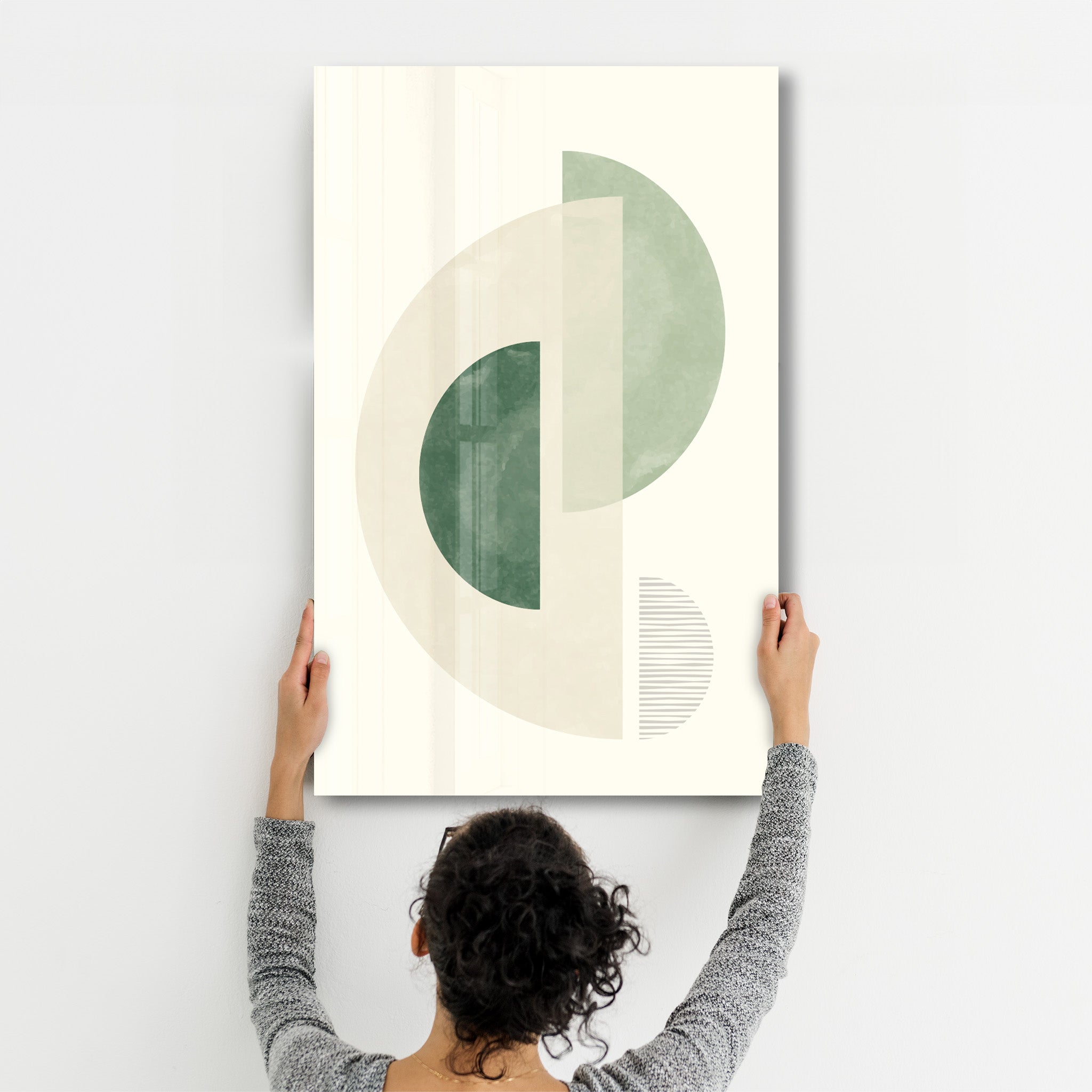 Geometric Flow Minimal Design - Glass Wall Art
