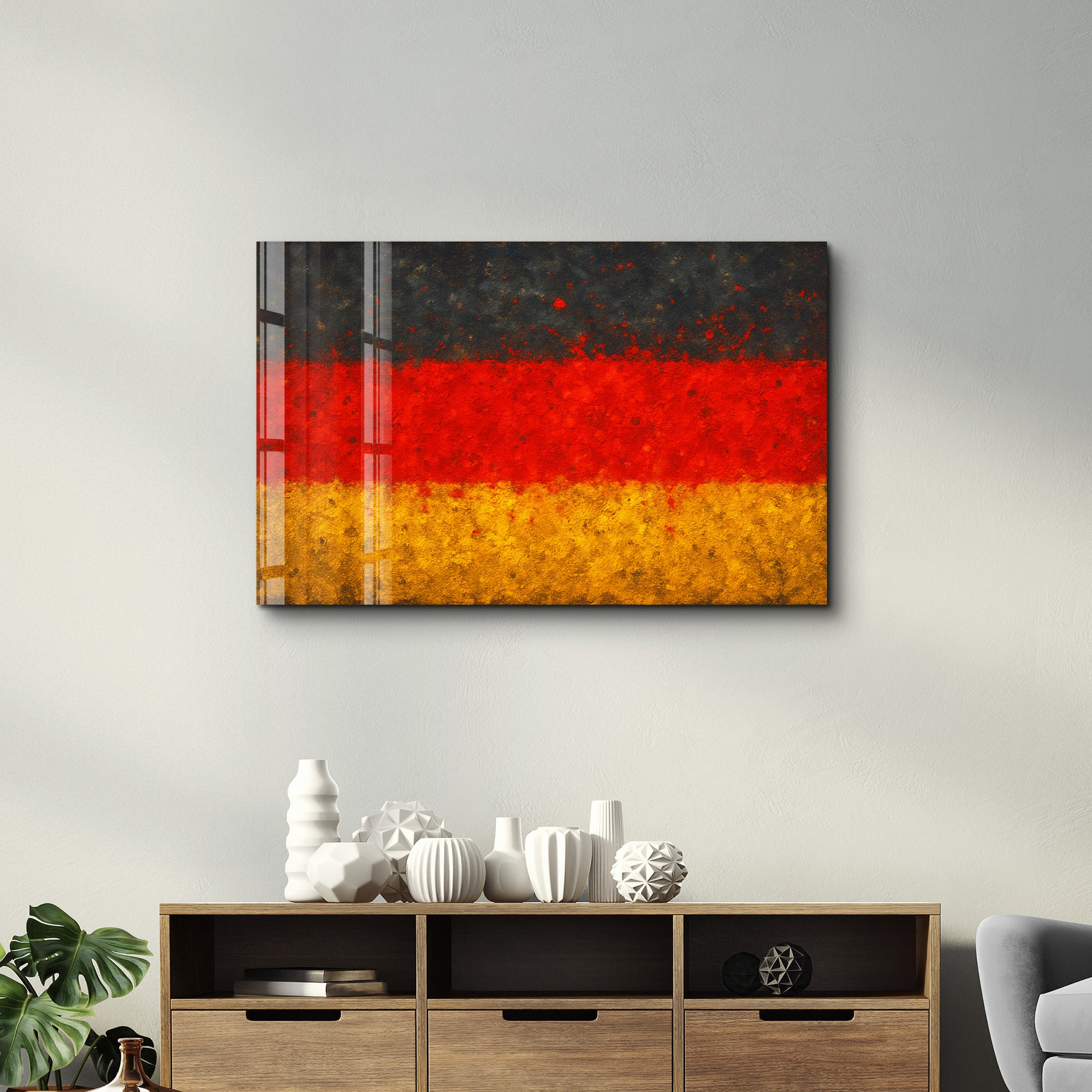 German Flag Splash - Glass Wall Art