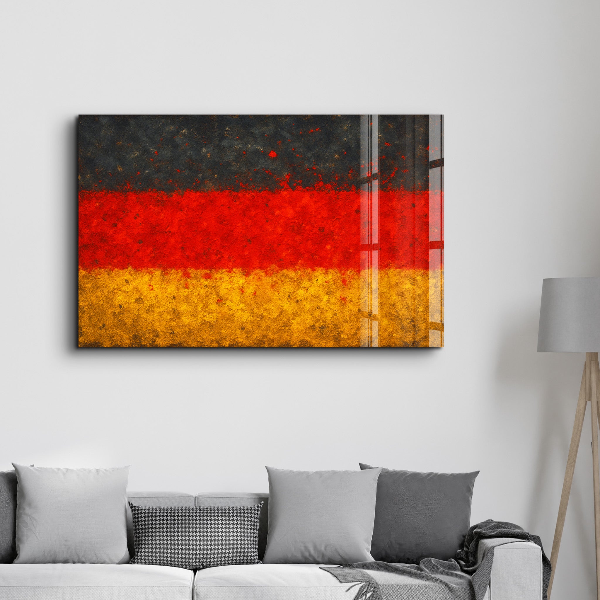 German Flag Splash - Glass Wall Art