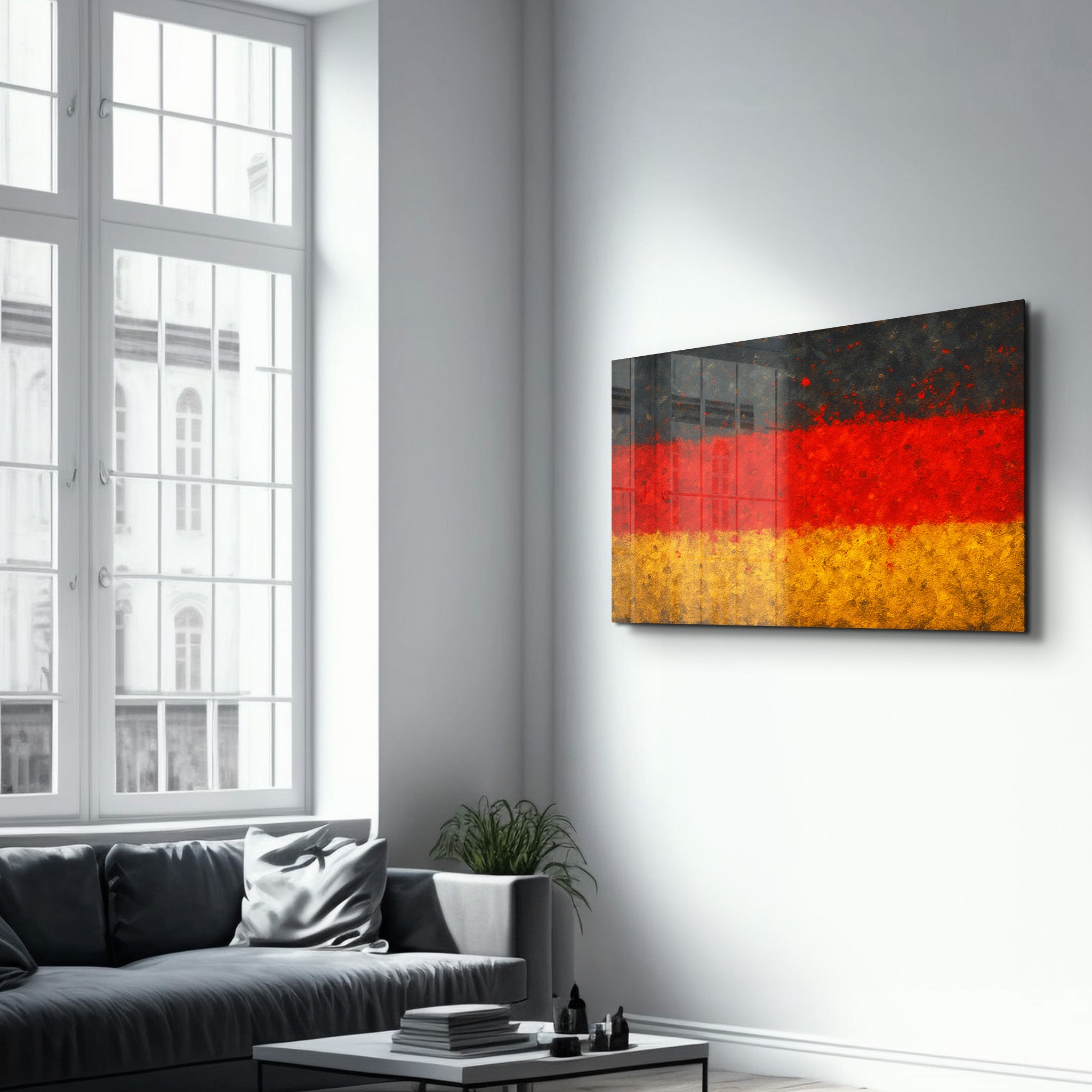 German Flag Splash - Glass Wall Art