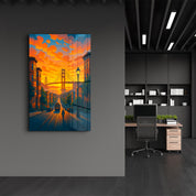 Golden Bay – Glass Wall Art by HMZ