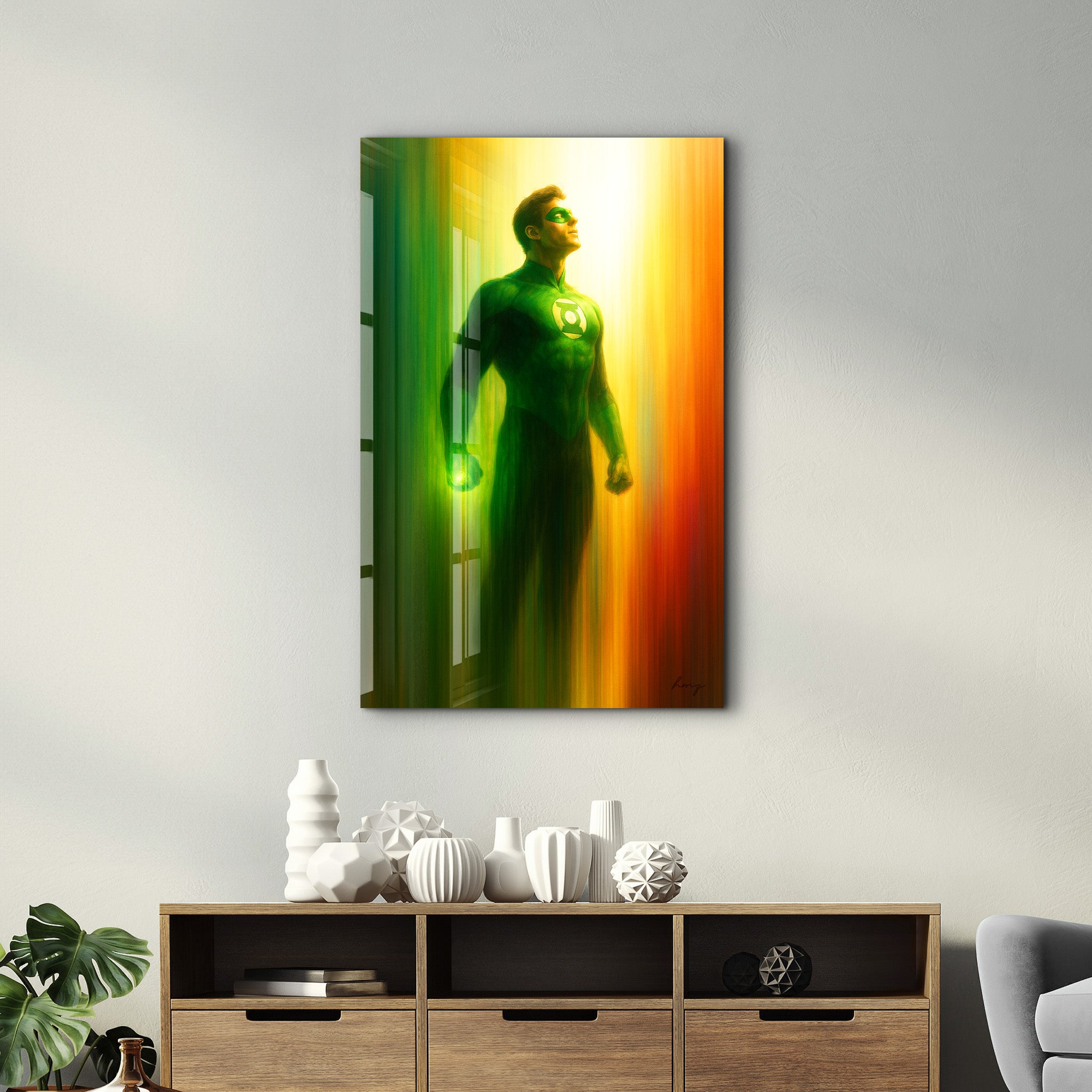 Green Guardian – Glass Wall Art by HMZ