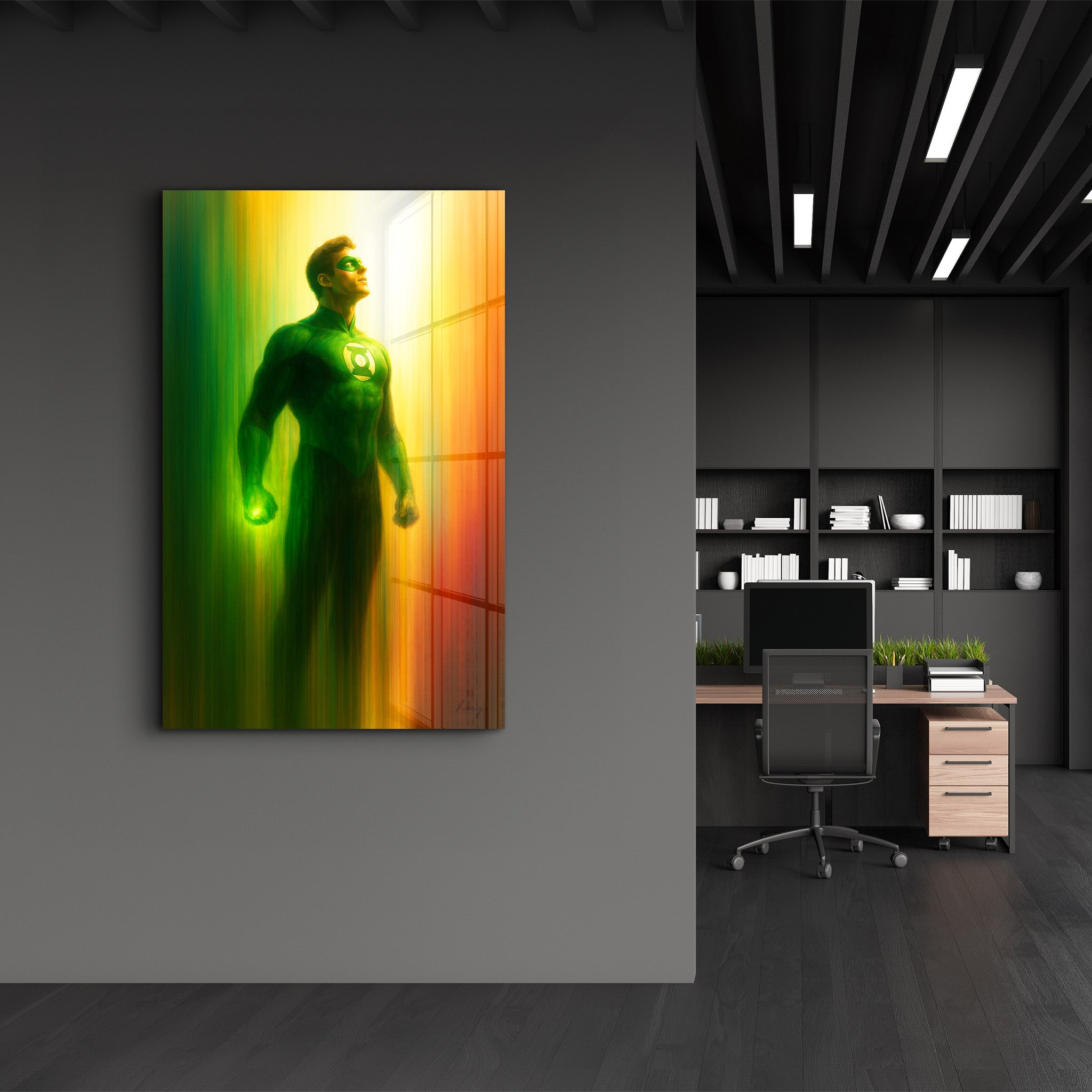 Green Guardian – Glass Wall Art by HMZ