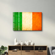 Ireland Flag Splash - Glass Wall Art