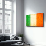 Ireland Flag Splash - Glass Wall Art