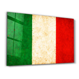 Italy Flag Splash | Glass Wall Art