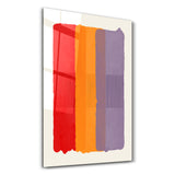 Layered Strokes in Bold Hues - Glass Wall Art