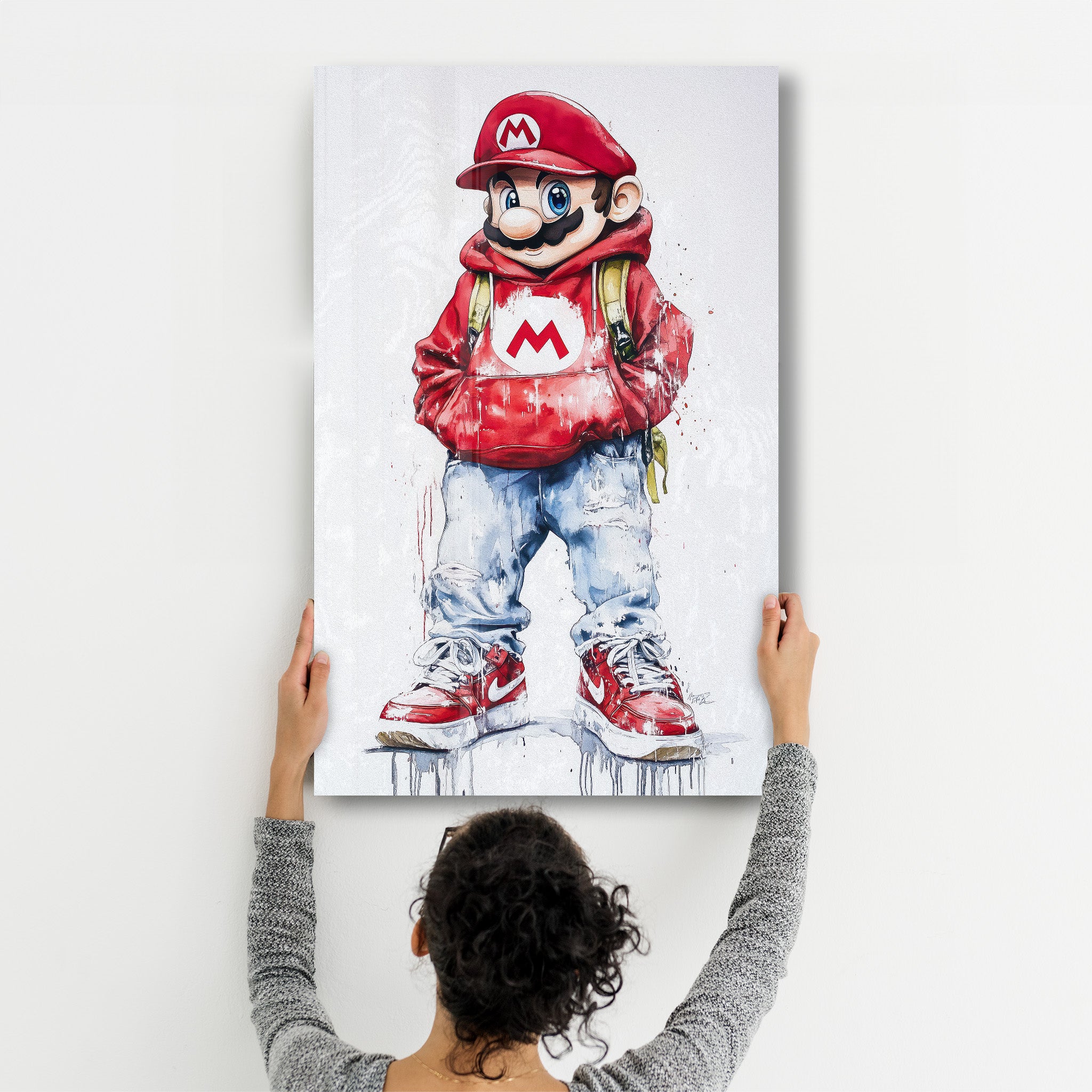 Mario Swagger - Glass Wall Art