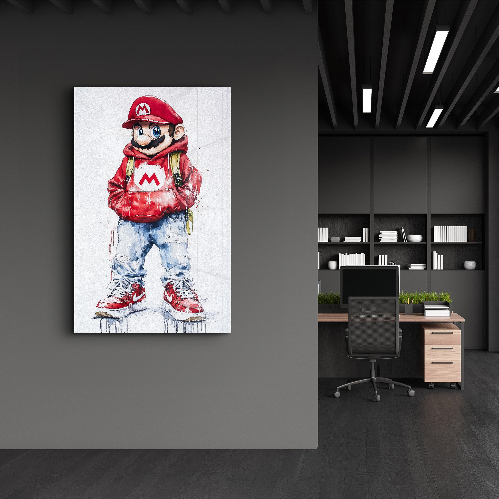 Mario Swagger - Glass Wall Art