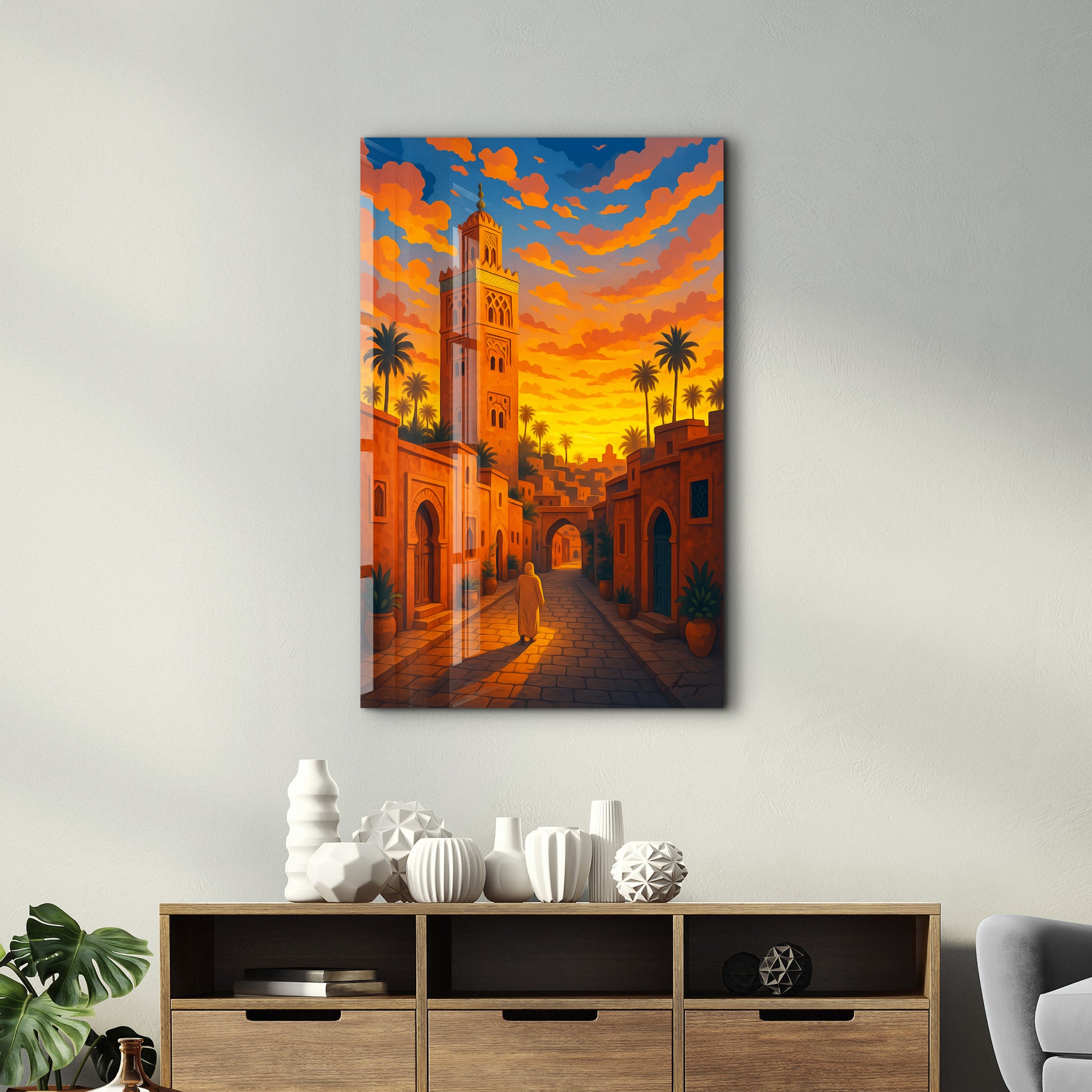 Marrakech Sunset – Glass Wall Art by HMZ