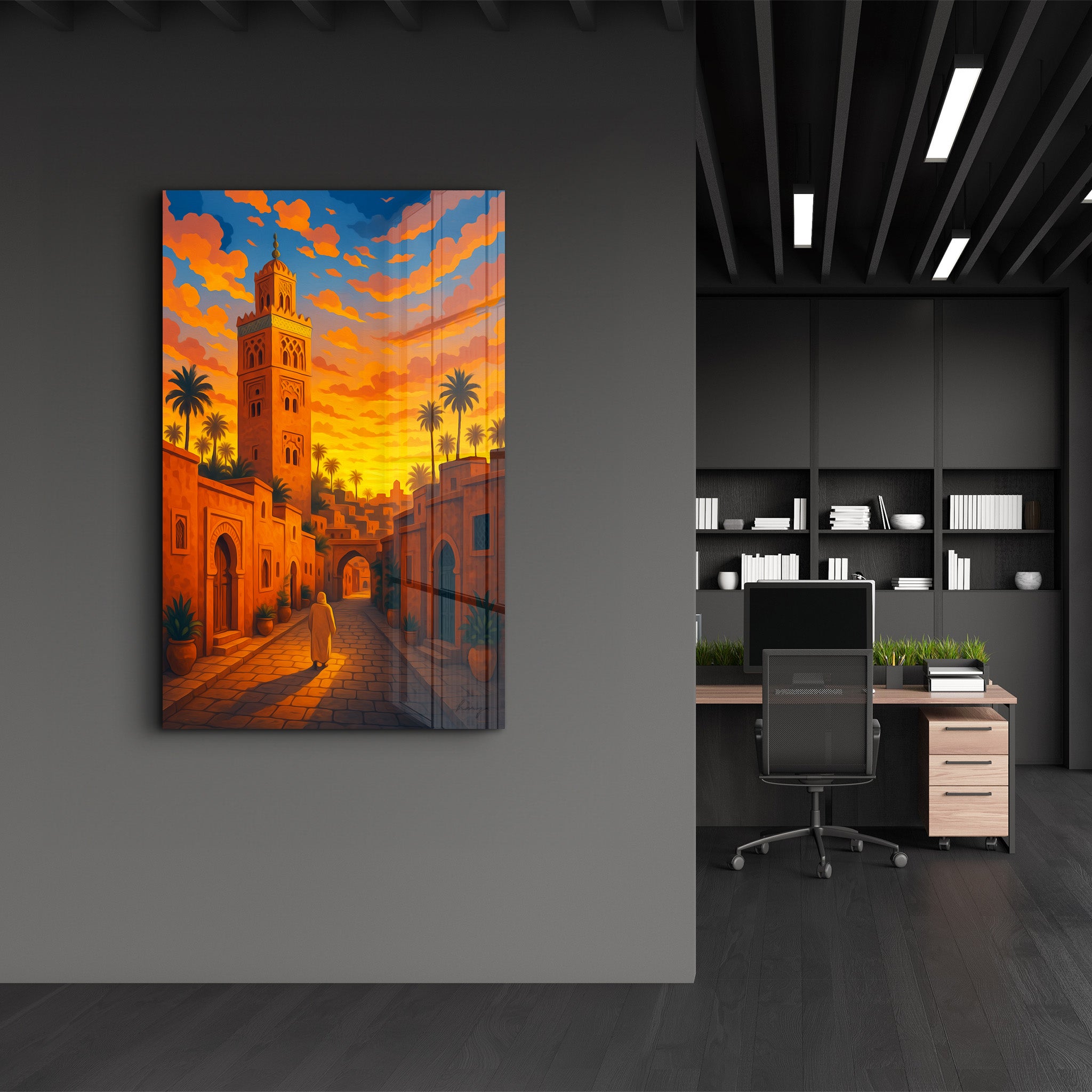 Marrakech Sunset – Glass Wall Art by HMZ