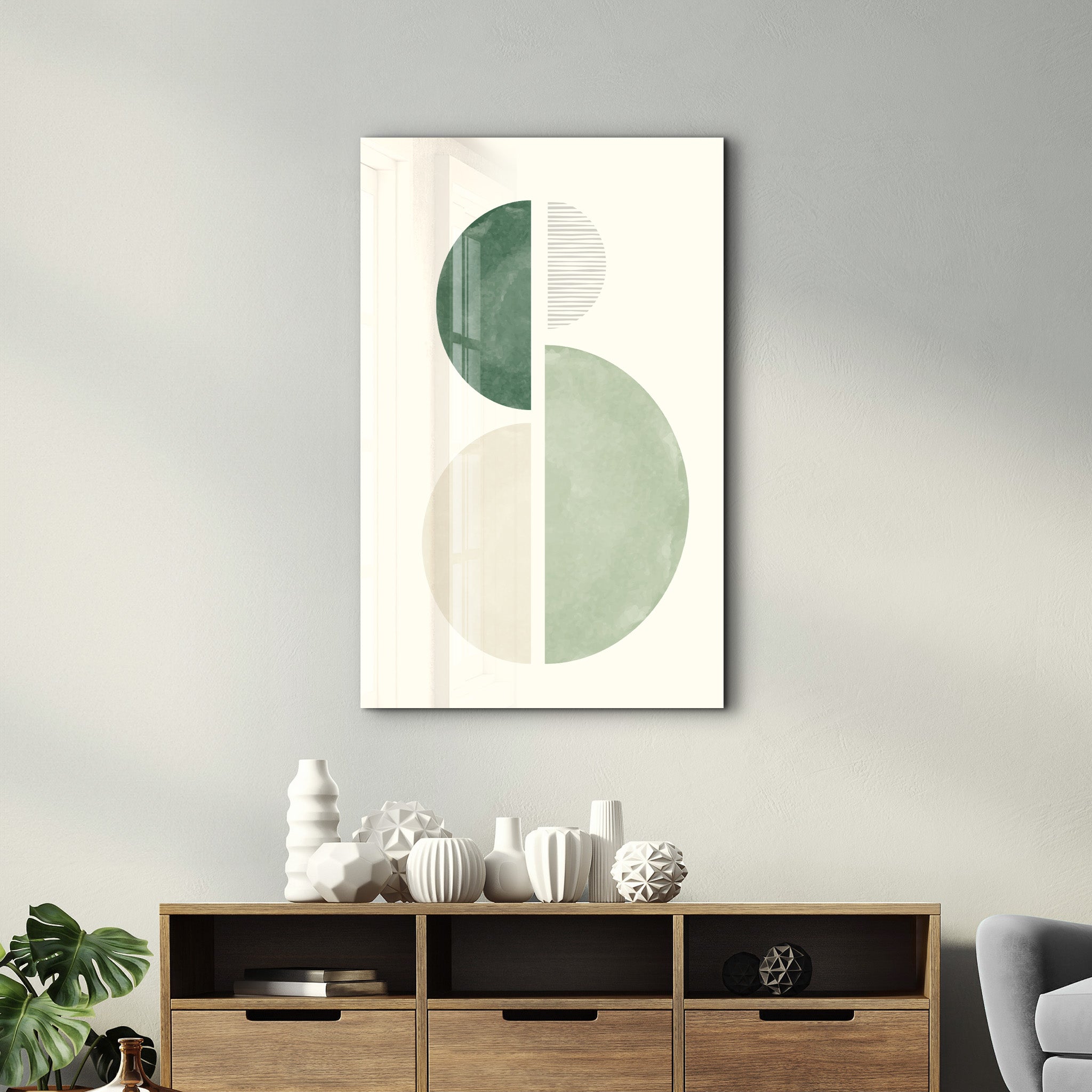 Modern Harmony Circle Composition - Glass Wall Art