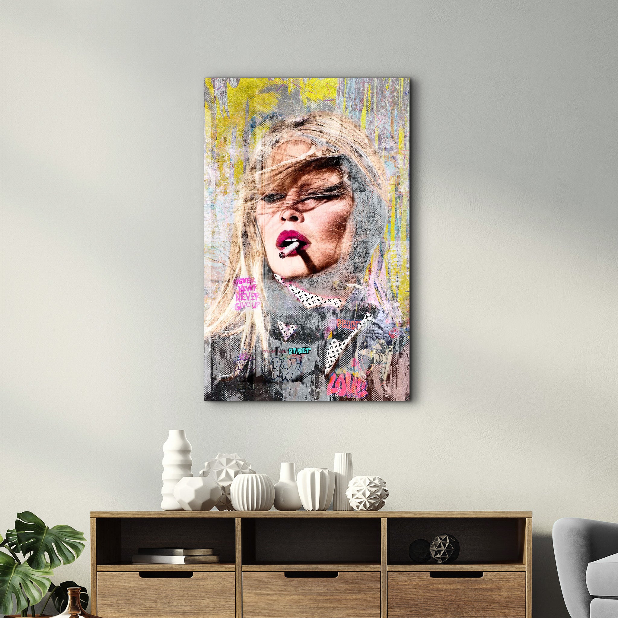 Never Give Up by Mr. Pablo Costa – Glass Wall Art