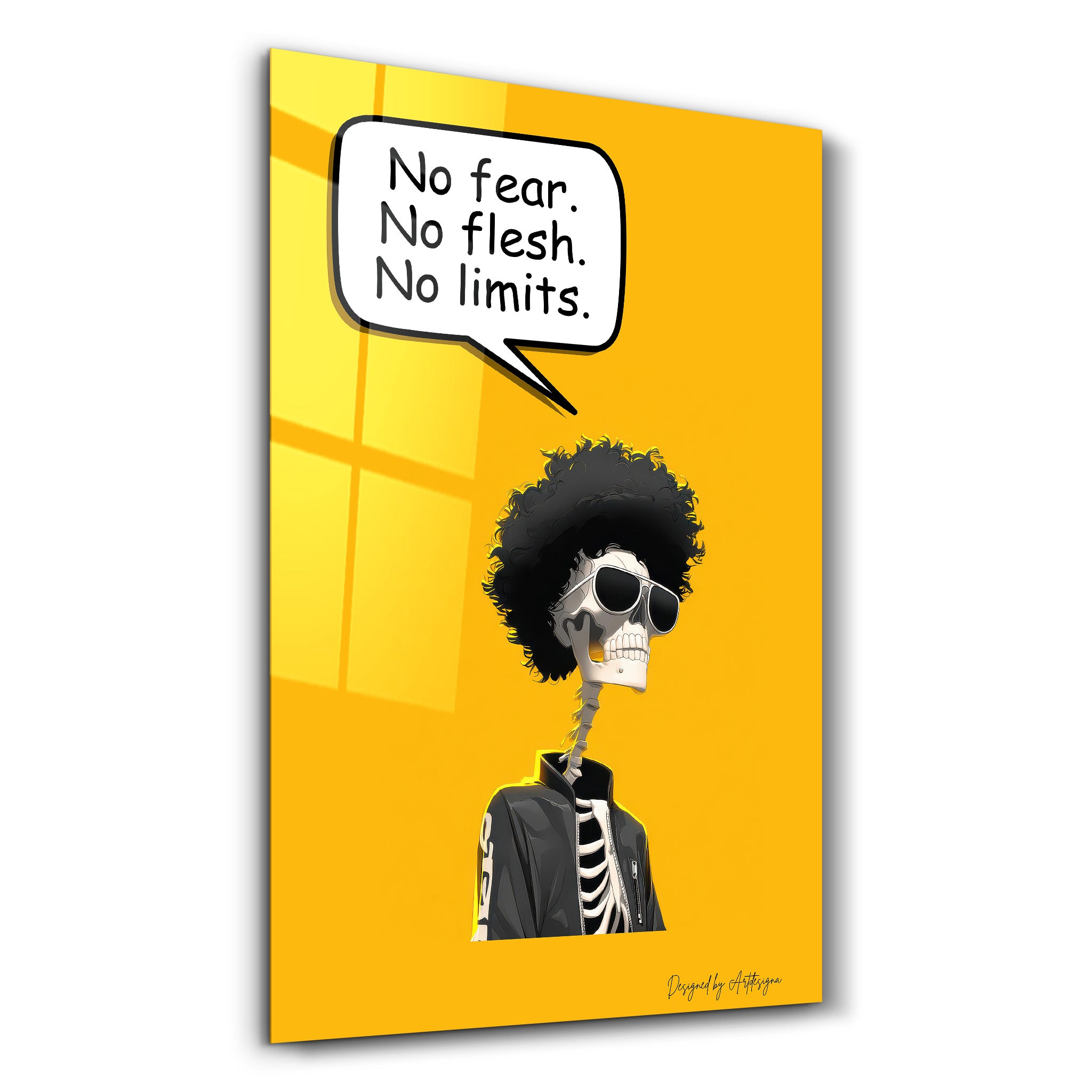 No Fear. No Flesh. No Limits. - Glass Wall Art