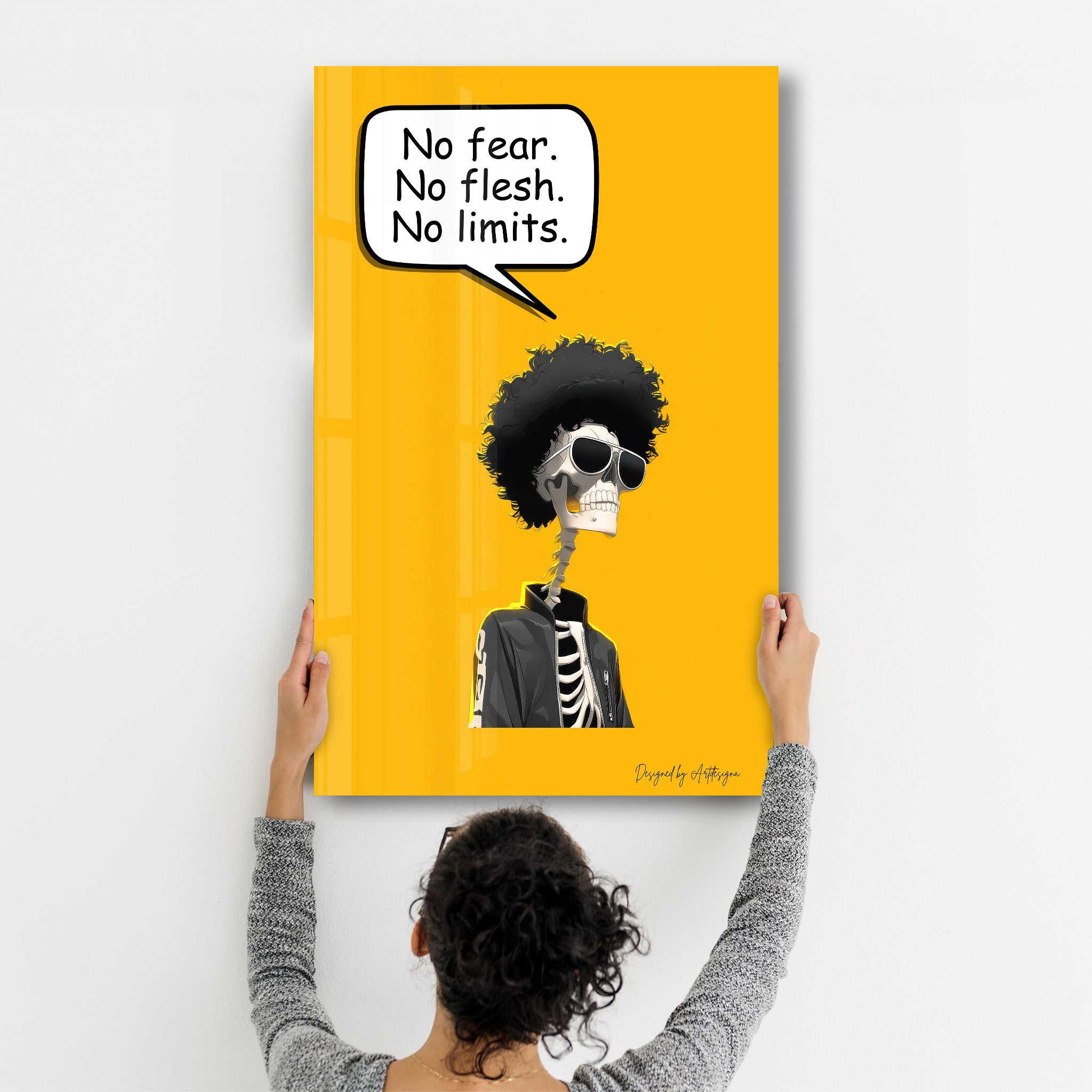 No Fear. No Flesh. No Limits. - Glass Wall Art