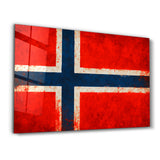 Norway Flag Splash | Glass Wall Art