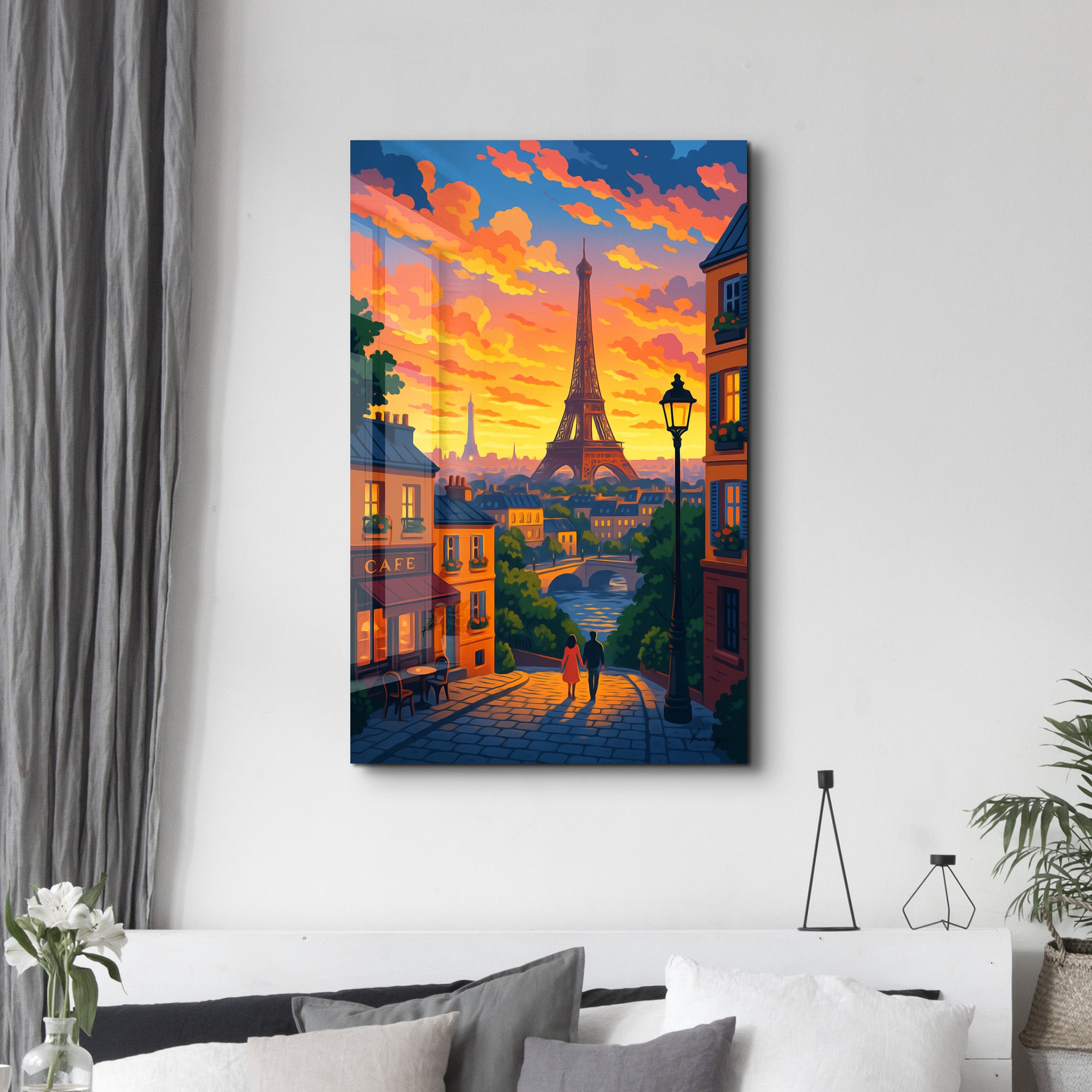 Paris Sunset – Glass Wall Art by HMZ