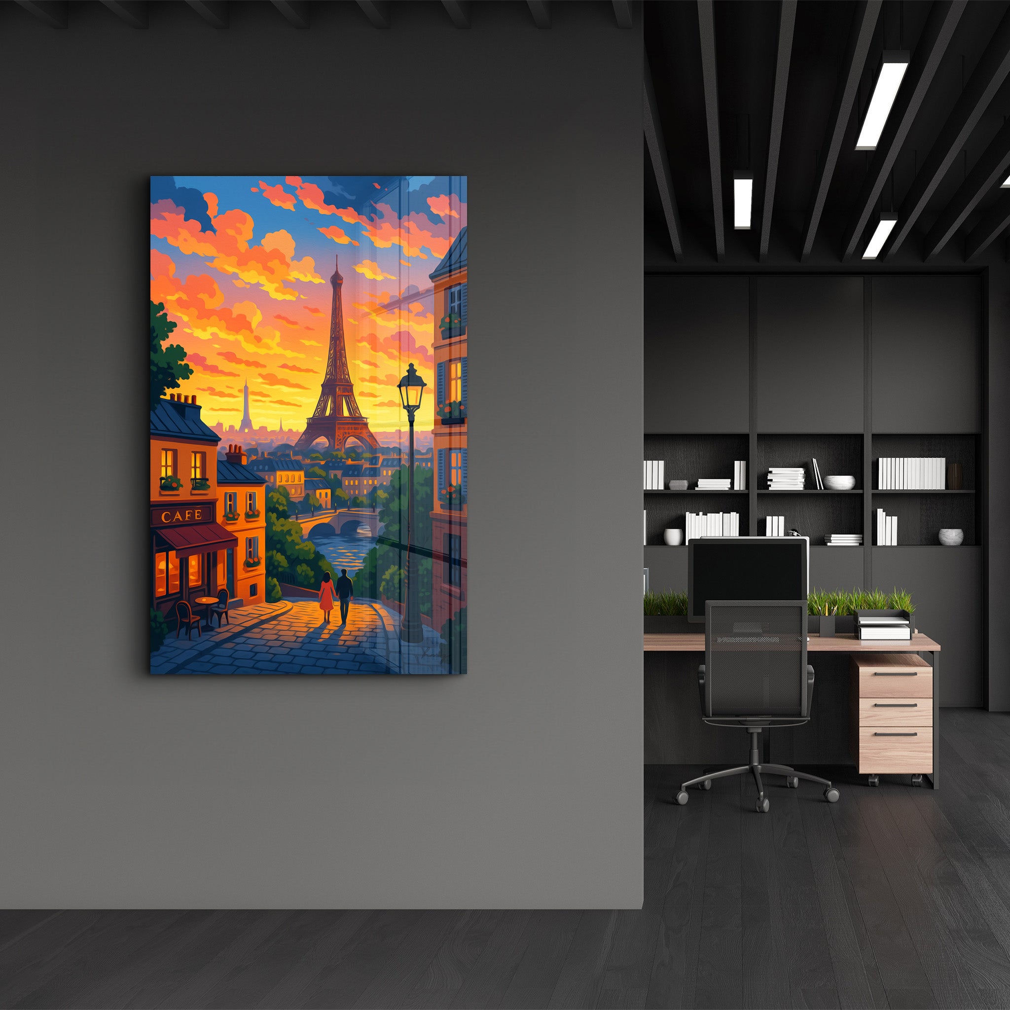 Paris Sunset – Glass Wall Art by HMZ