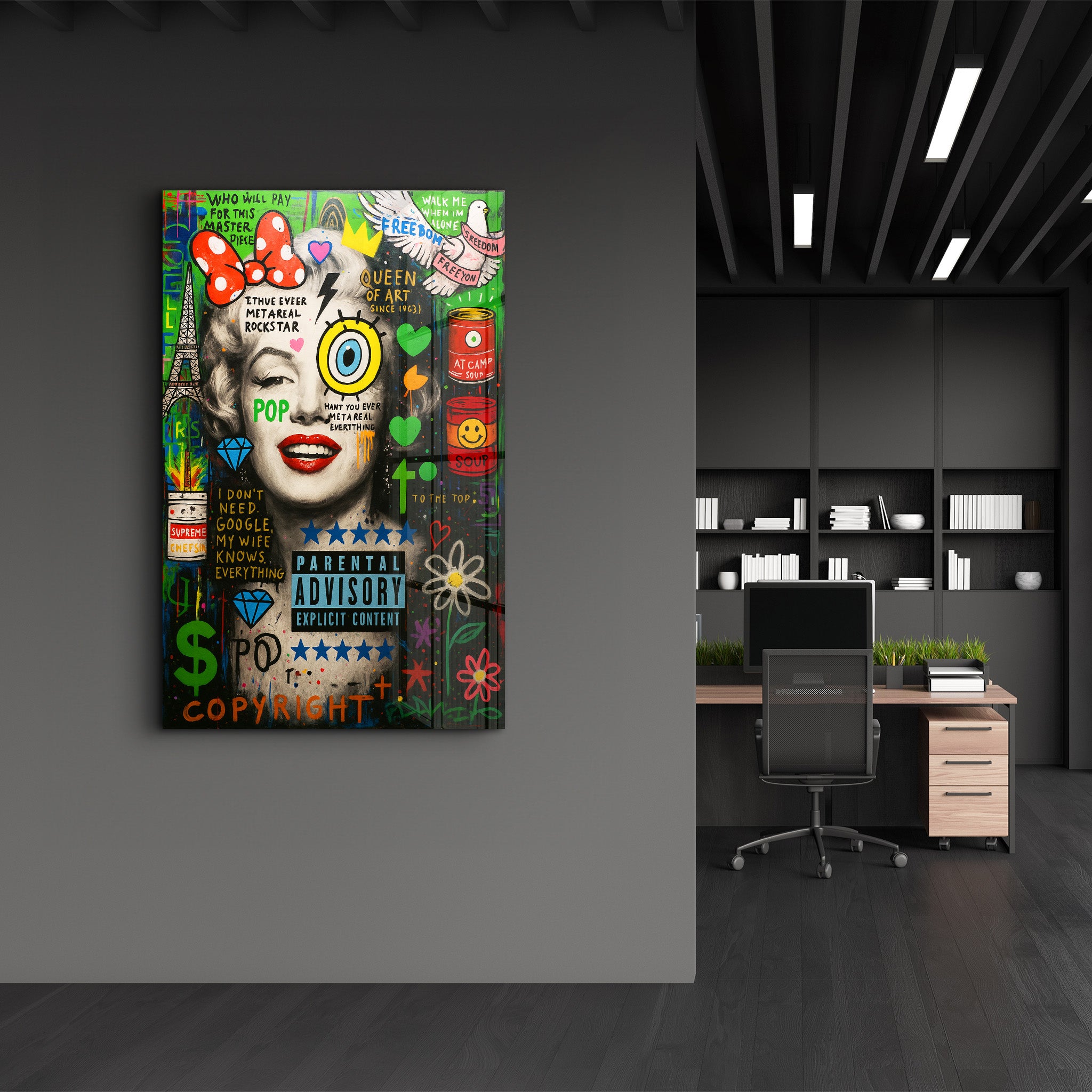 Queen of Pop - Iconic Graffiti Glass Wall Art