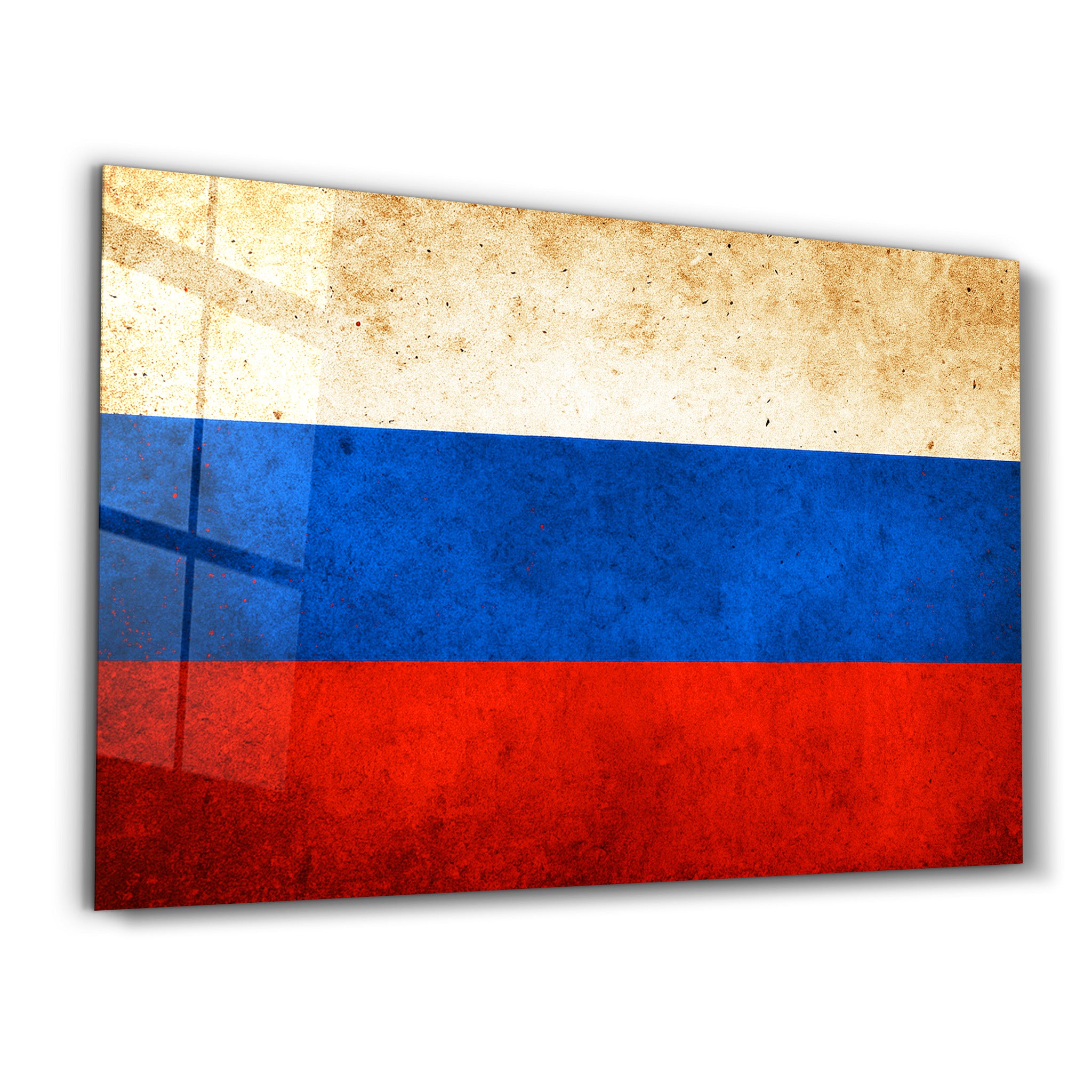 Russian Flag Splash - Glass Wall Art