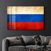Russian Flag Splash - Glass Wall Art