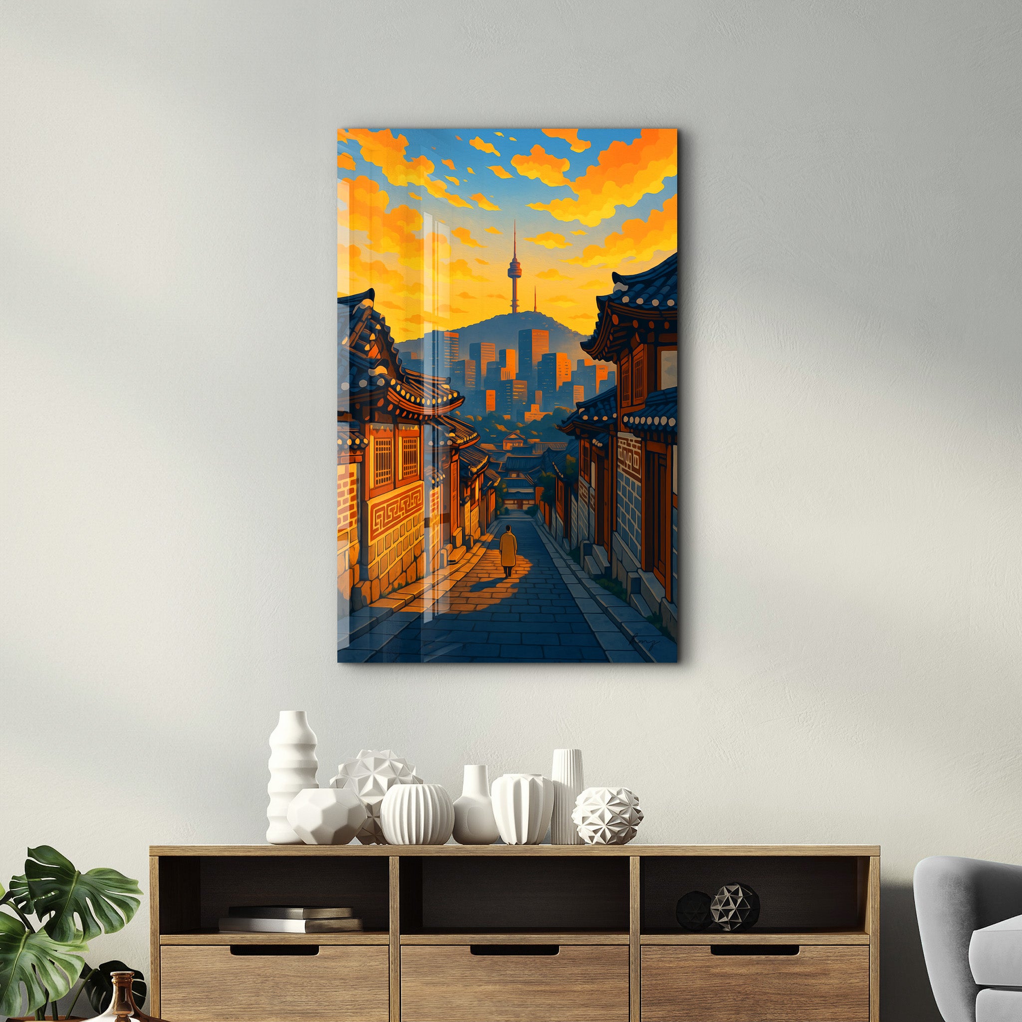 Seoul Glow – Glass Wall Art by HMZ