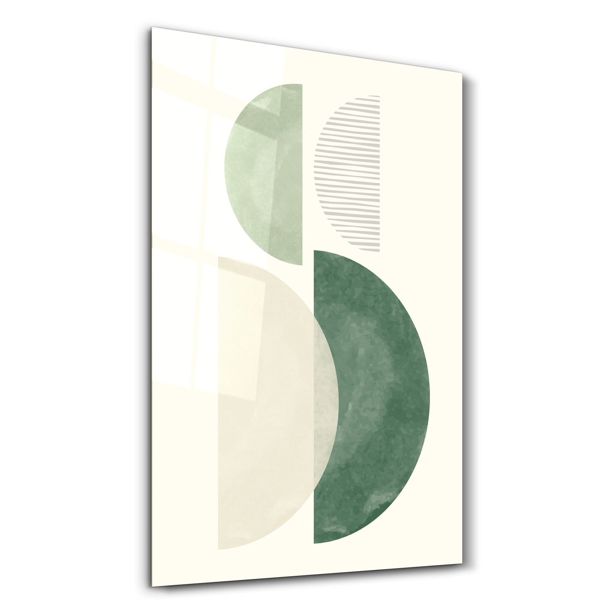 Soft Geometry Vertical Balance - Glass Wall Art